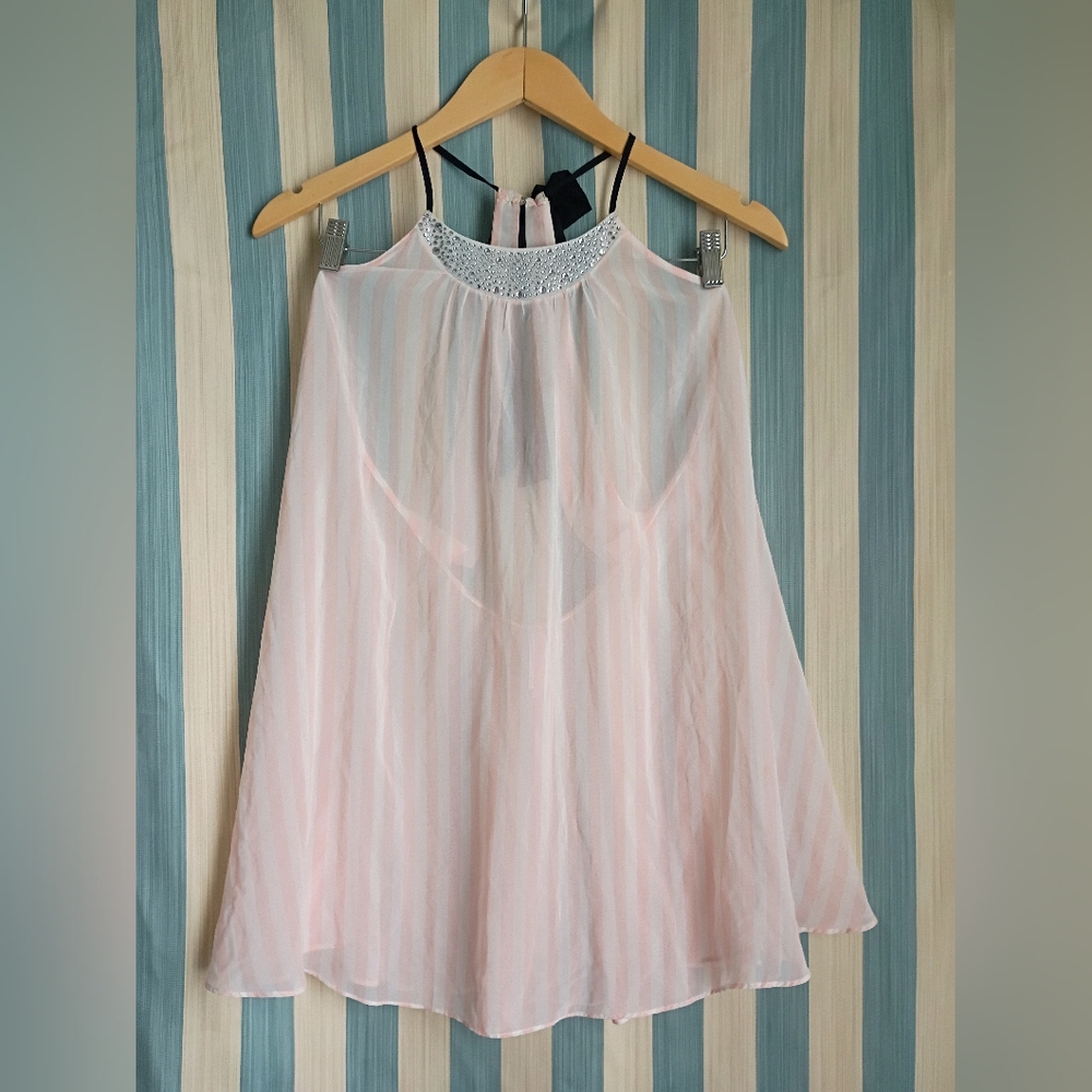 Victorias secret Sheer Stripe Halter Nightshirt